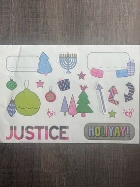 💞 Justice Christmas & Hanukkah Winter Holiday Scrapbook Craft Sticker Sheet